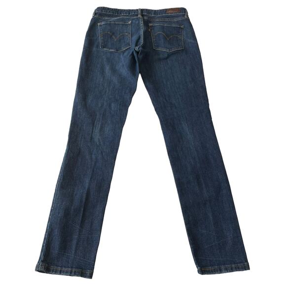 Levis Womens Jeans Size 27 Demi Curve Skinny Mid Rise Denim Blue Jeans Dark Wash - Picture 2 of 10